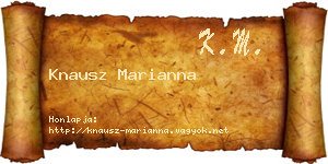 Knausz Marianna névjegykártya